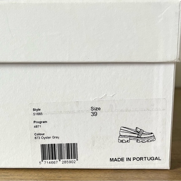 GANNI Off-White Leather Chunky Padded Loafers in Oyster Gray Women’s Size 8.5/39 - Picture 15 of 15